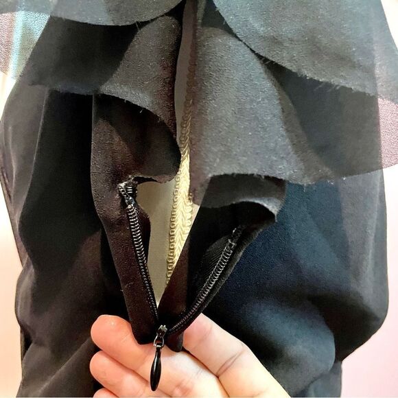 💥Host Pick!💥 NWT Erin by Erin Fetherston Black Contessa Chiffon Gown - Picture 10 of 10